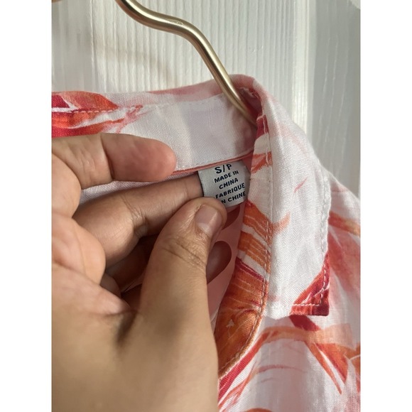 Tommy Bahama Linen Floral Tropical Print Button Down Shirt Small S Summer - Picture 4 of 10